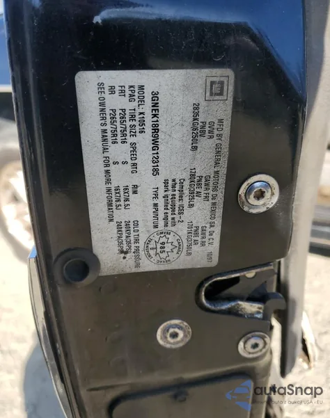 1998 Chevrolet Tahoe K1500 from USA, damaged, VIN 3GNEK18R9WG123185